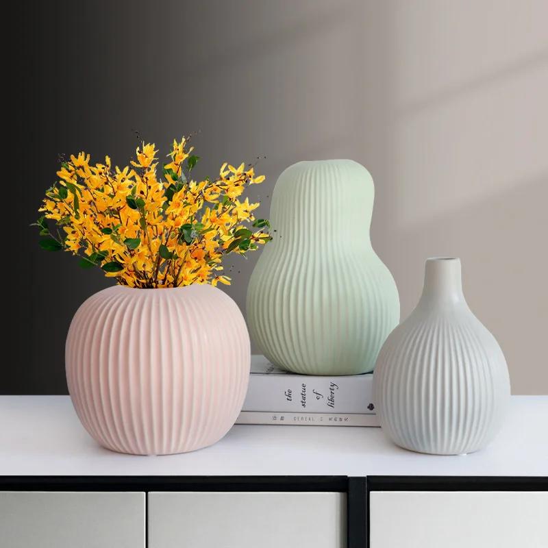 Morandi series fruit ceramic vase, northern Europe, living room, dining room, TV furniture, room model, flower layou